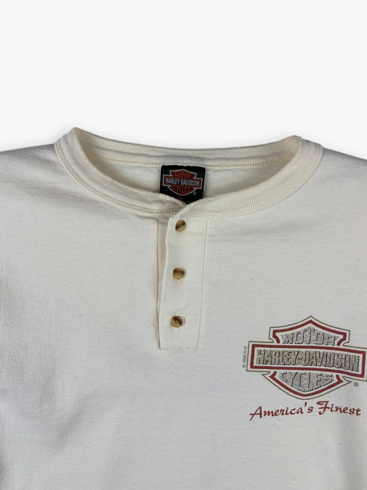 1996 Harley Davidson Henley T-Shirt