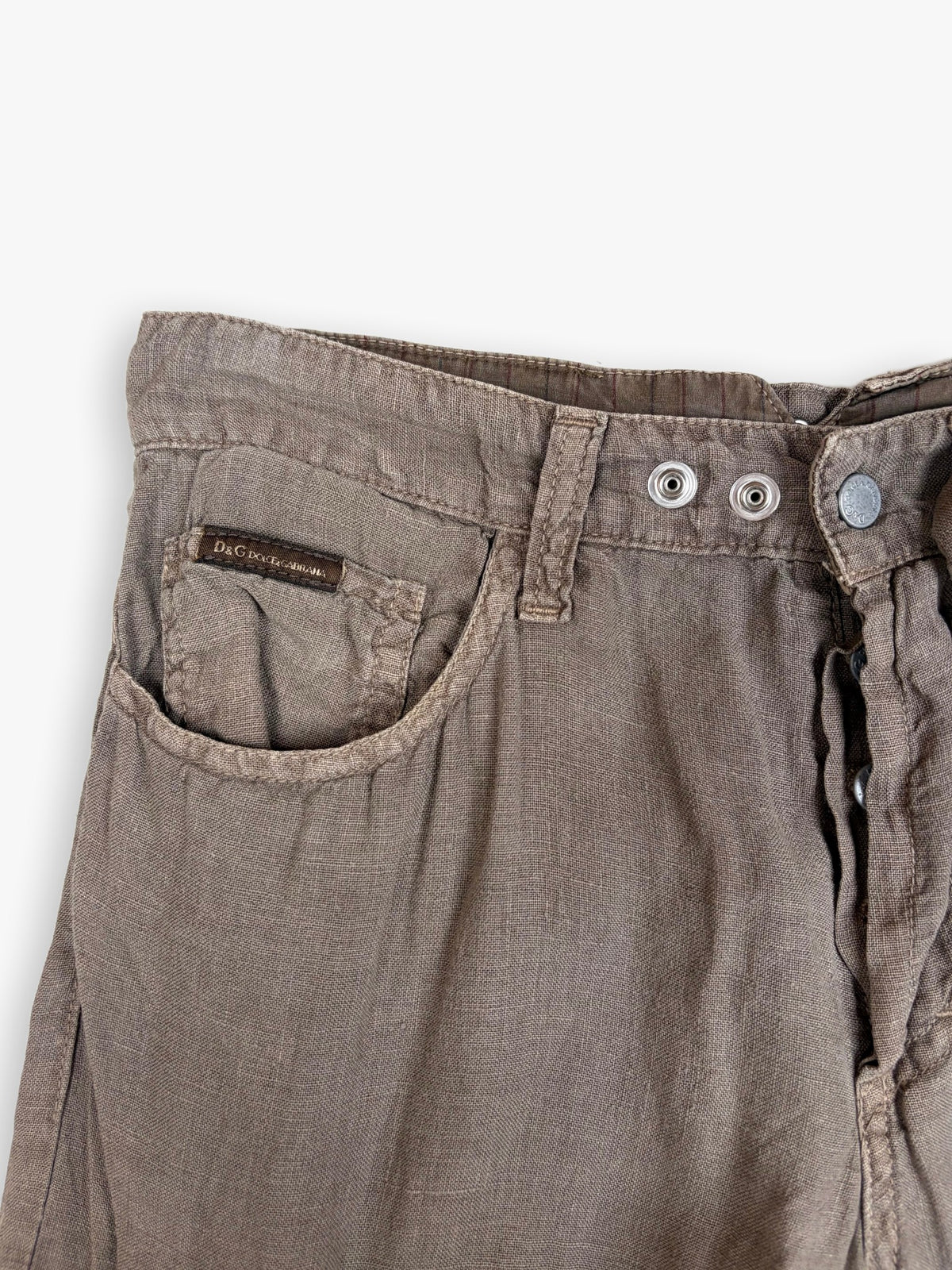 SS2004 Collection Women’s Dolce & Gabbana Multi-Pocket Linen Cargo Pants