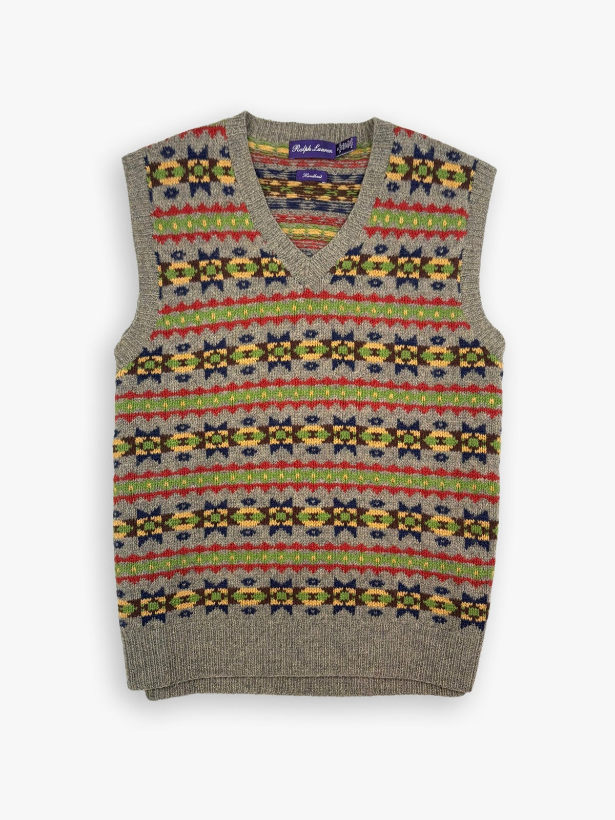 1990s Ralph Lauren Purple Label Fair Isle Knit Sweater Vest