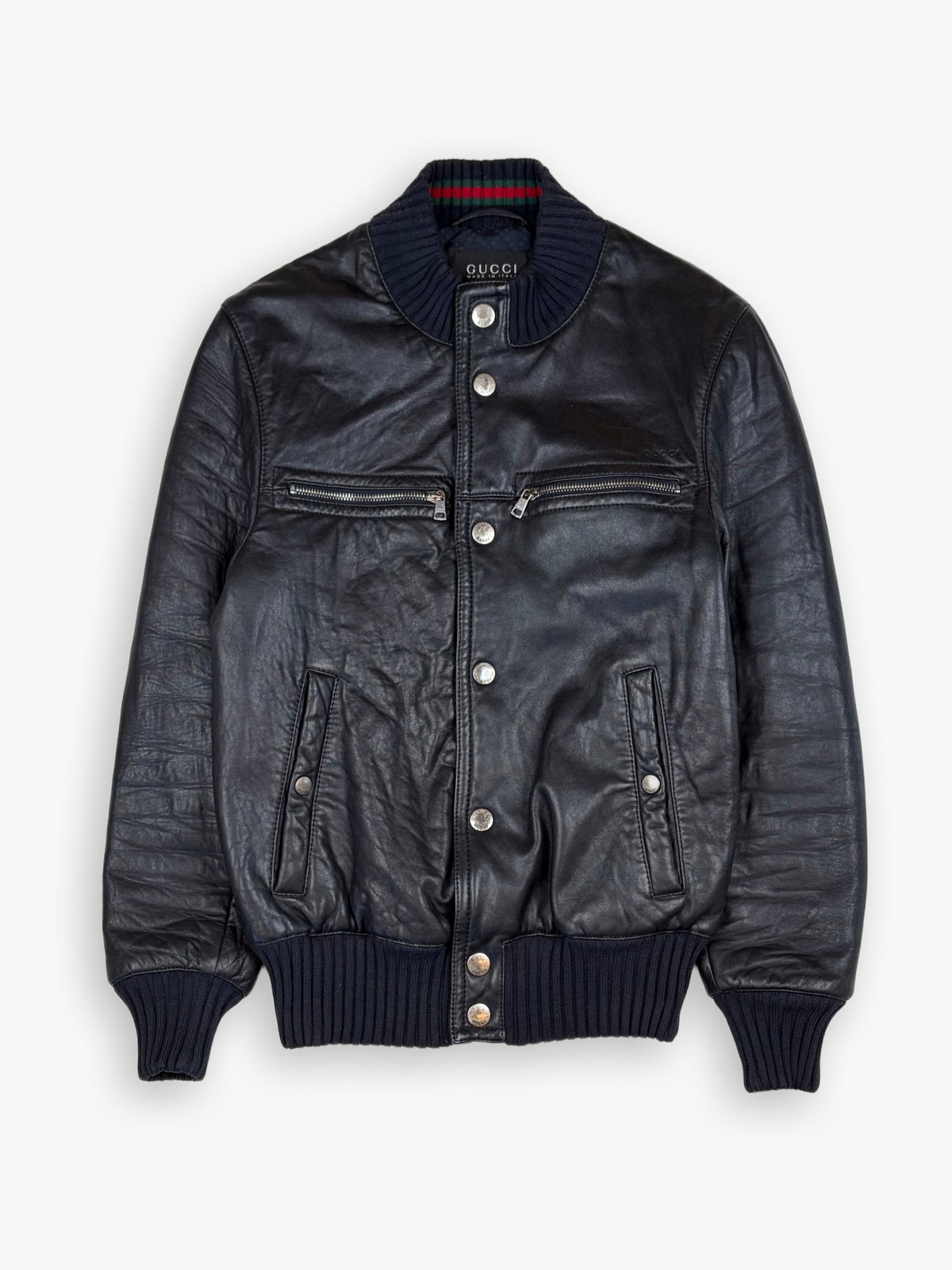 2000s Gucci Leather Bomber Jacket