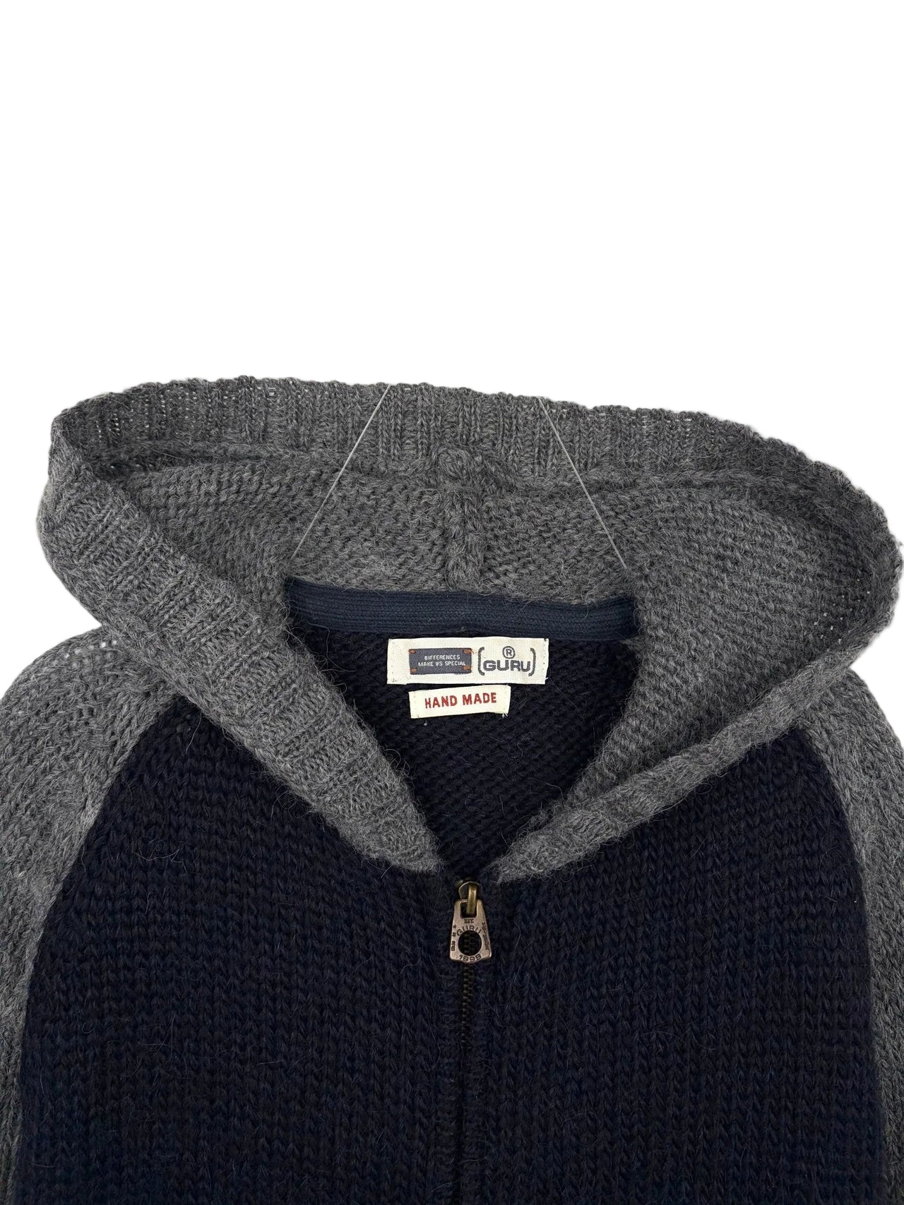 Guru Zip Up Hooded Wool Knit Sweater
