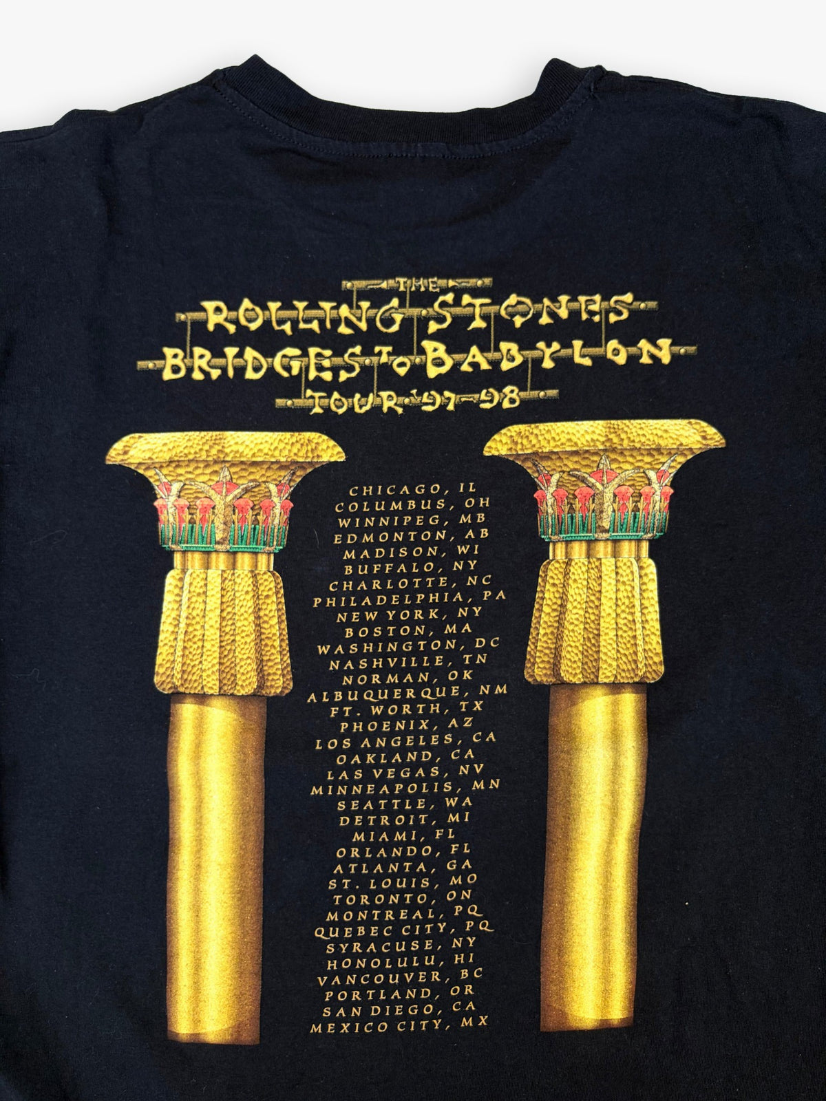 1997 The Rolling Stones Bridges To Babylon Tour T-Shirt