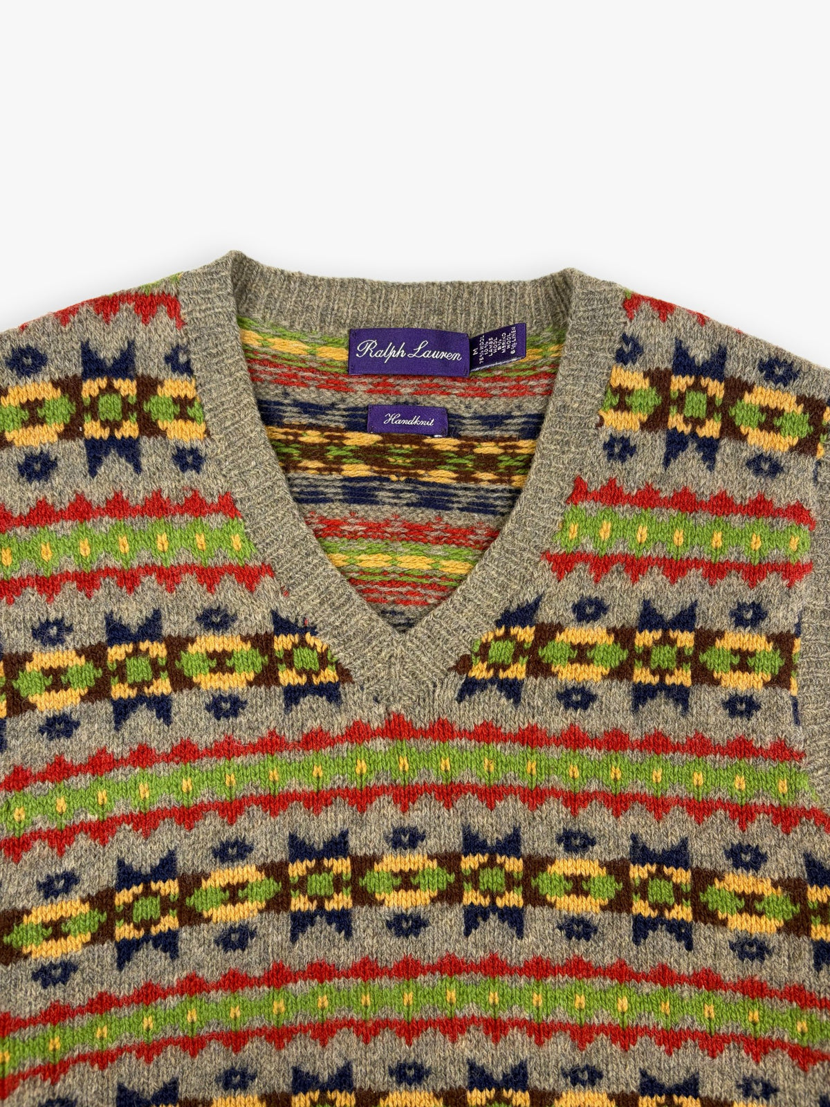 1990s Ralph Lauren Purple Label Fair Isle Knit Sweater Vest