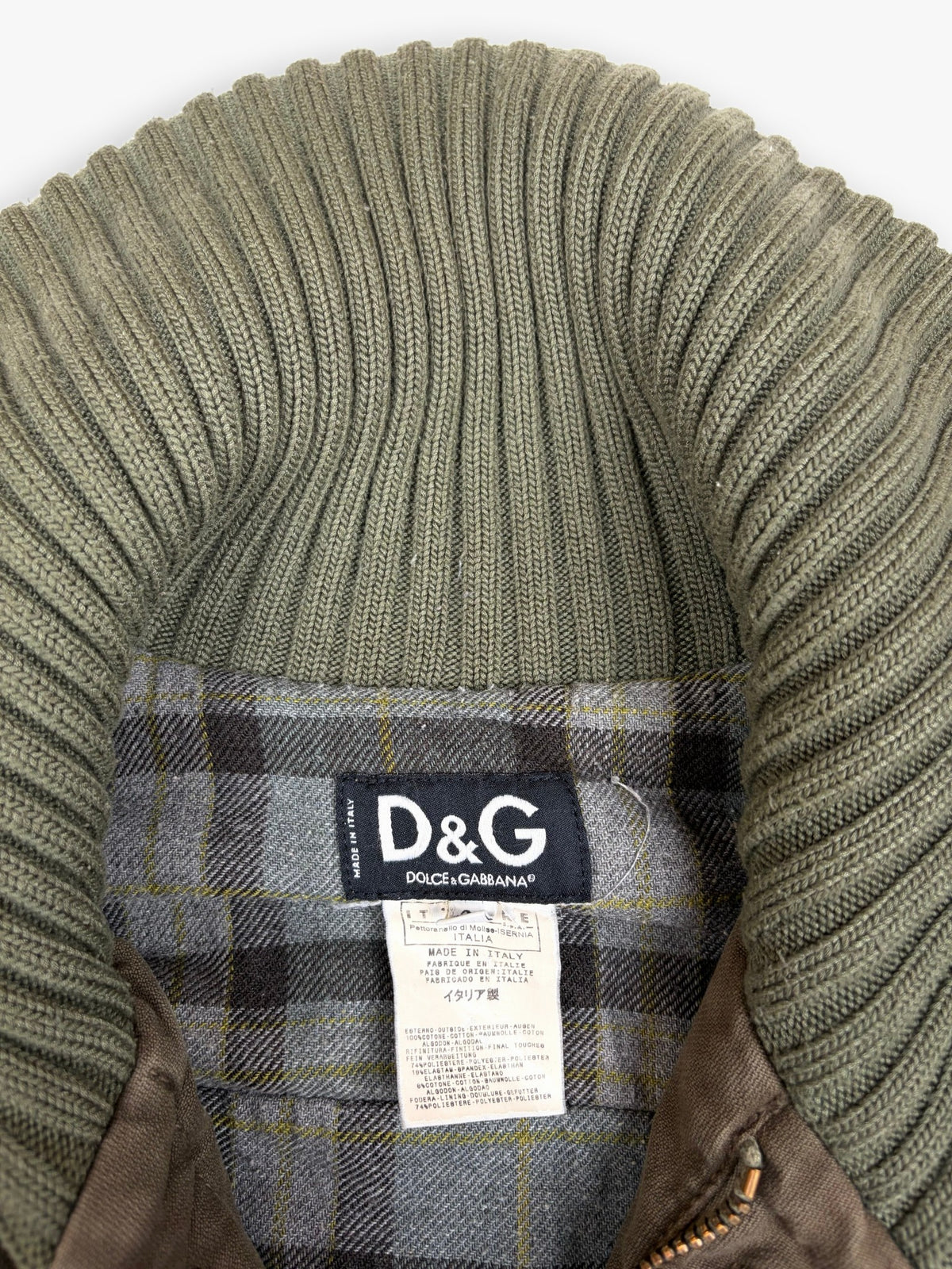 2004 Women’s Dolce & Gabbana Military Cargo Knit Collar Jacket