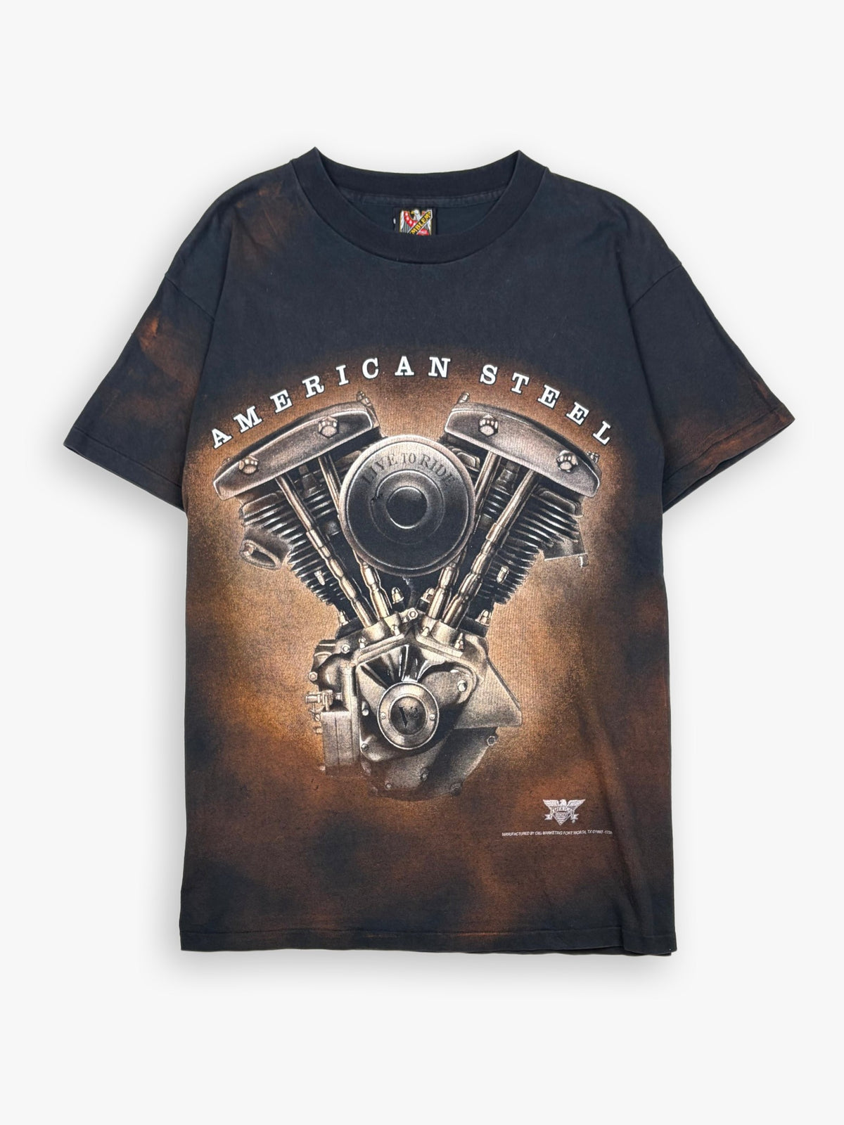 1990s 3D Emblem America Steel T-Shirt