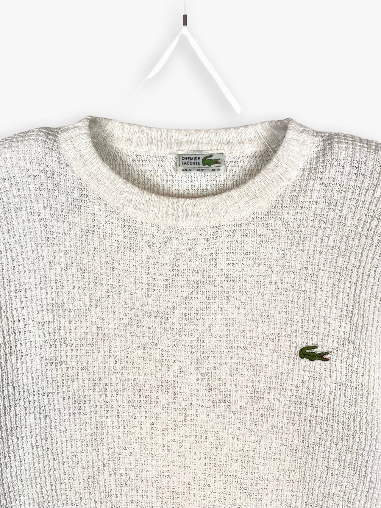 1980s Chemise Lacoste Waffle Knit Sweater
