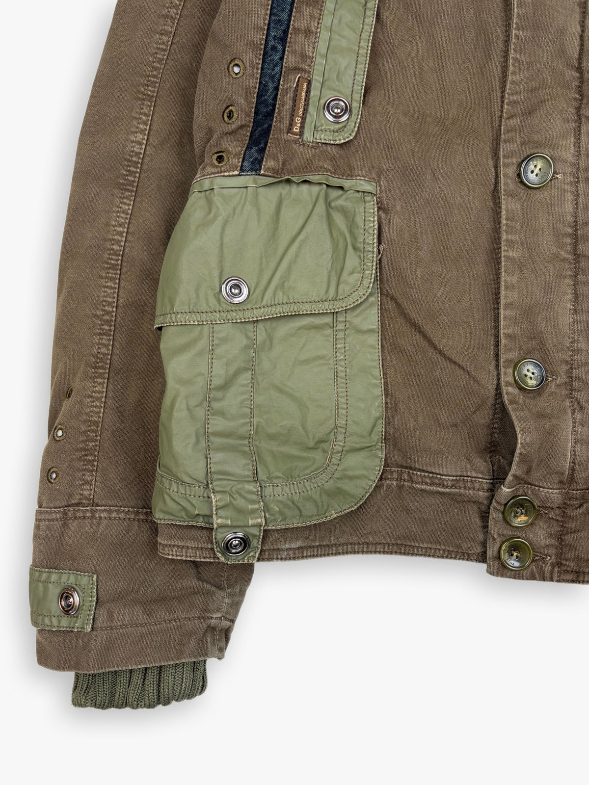 2004 Women’s Dolce & Gabbana Military Cargo Knit Collar Jacket