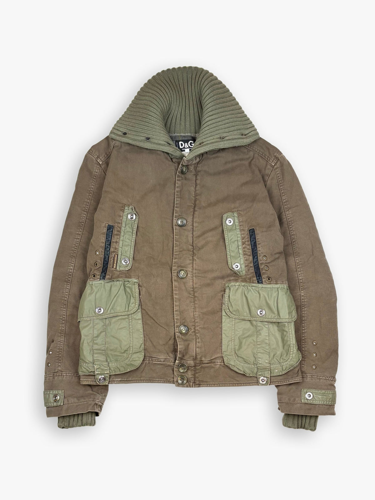 2004 Women’s Dolce & Gabbana Military Cargo Knit Collar Jacket