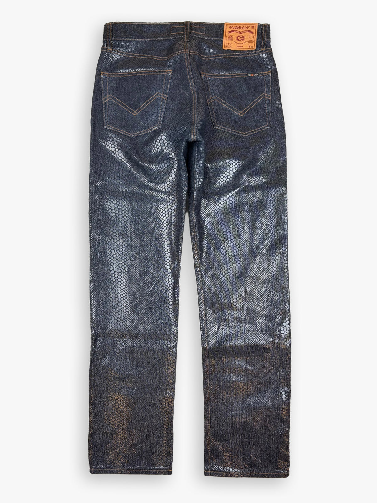 2000s Energie Brad Snakeskin Straight Leg Jeans