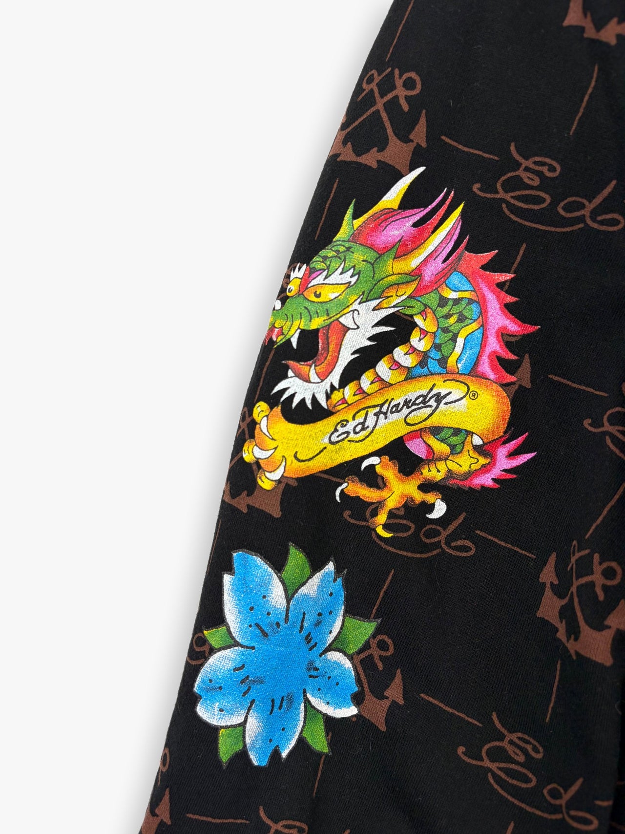 2000s Ed Hardy Faux Fur Zip-Up Hoodie