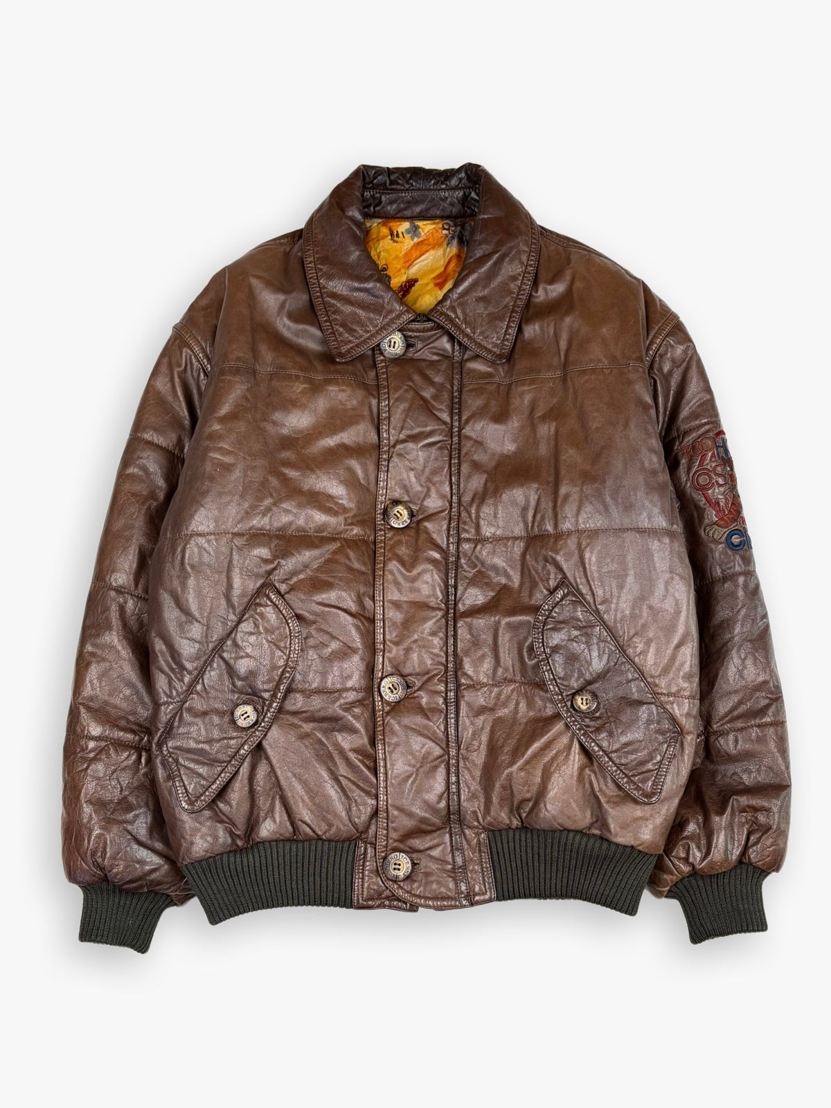 1980s Iceberg Leather Bomber Jacket
