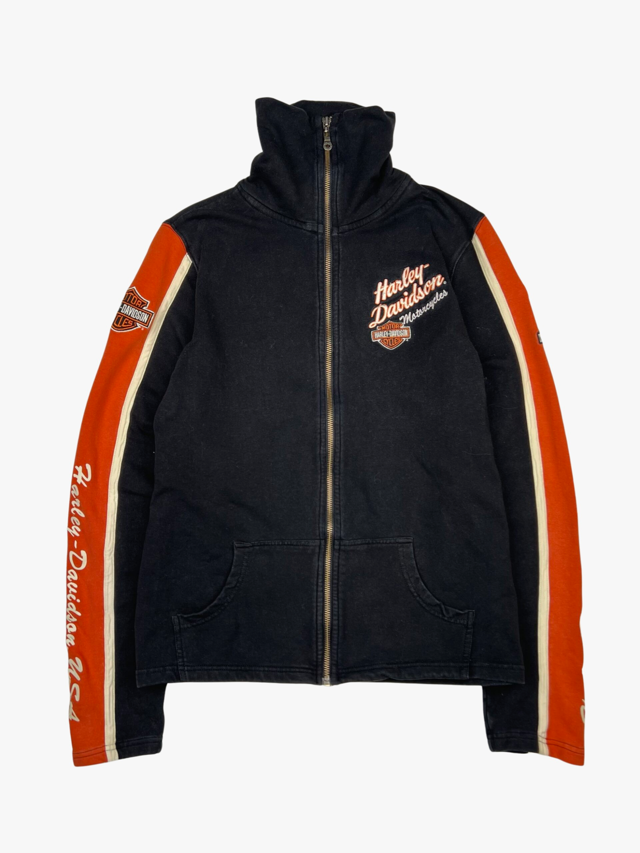 Harley Davidson High Neck Zip Up Sweatshirt