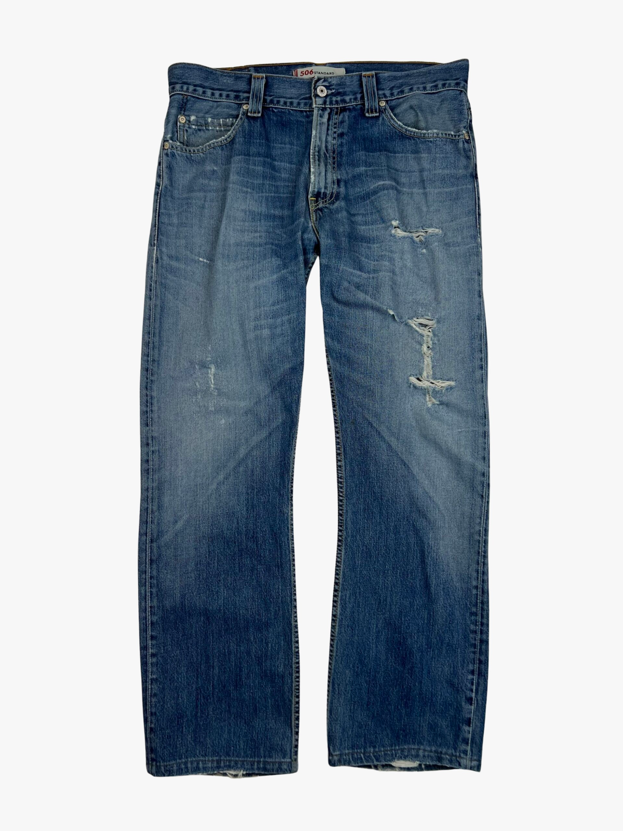 Distressed Levi’s 506 Straight Leg Jeans